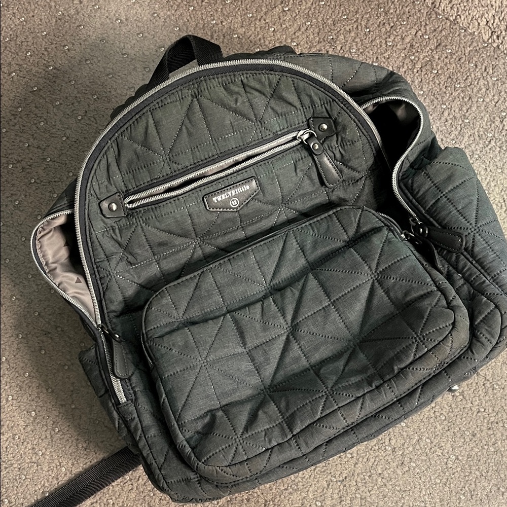 Twelvelittle Quilted Gray Baby Bag